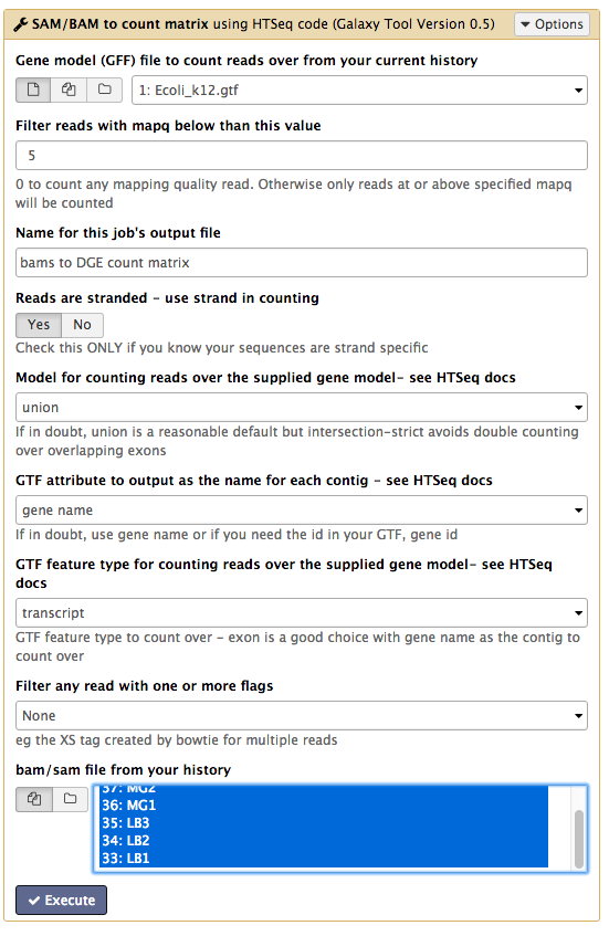 HTSeq tool commands